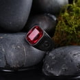 thumbnail image 2 of Anillo Ciclista Acero Inoxidable Negro Cristal Rojo Anillo Cristal Garn, 2 of 5