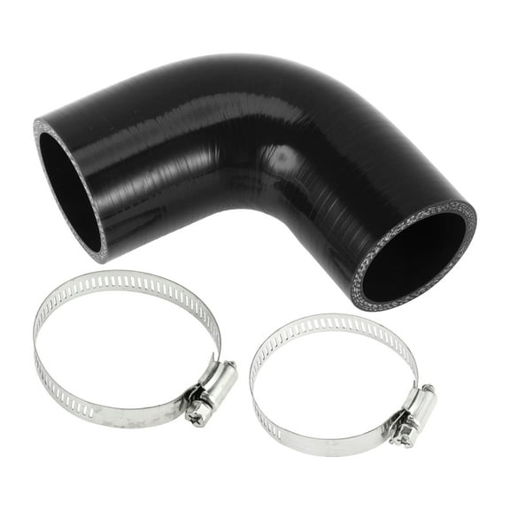 Unique Bargains 1 Set 45-51mm 1.77"-2.01" ID 90mm 3.54" Length 90° Black Car Silicone Hose with Clamps Universal