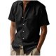 thumbnail image 2 of pstuiky camisetas de hombre, Camisa de verano elástica informal holgada con media cremallera y solapa de manga corta para hombre ropa de hombre l, 2 of 9