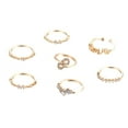 thumbnail image 2 of Juego de 7 piezas de anillos con diseño de anillo dorado, accesorios de moda para regalo, 2 of 8