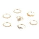 thumbnail image 2 of Juego de 7 piezas de anillos con diseño de anillo dorado, accesorios de moda para regalo, 2 of 8