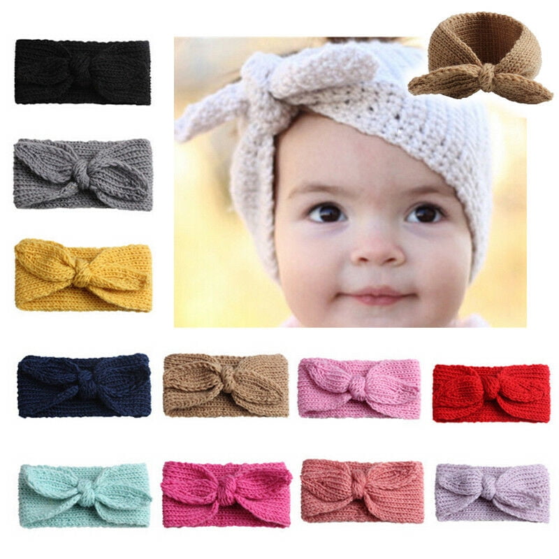 knitted bow headband baby