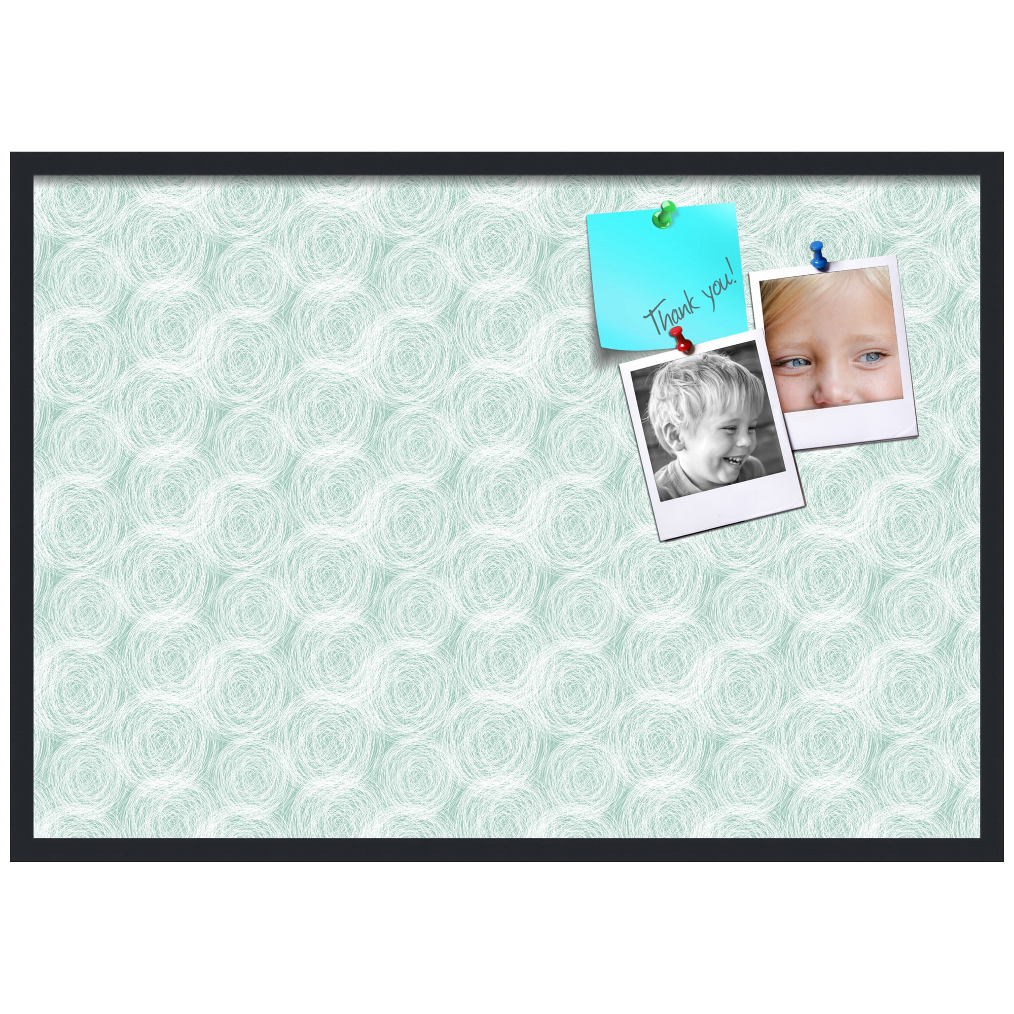 PinPix ArtToFrames 38x26 Custom Cork Bulletin Board    Poster Board Has a Fabric Style Canvas Finish, Framed in Satin Black (PinPix-1926)