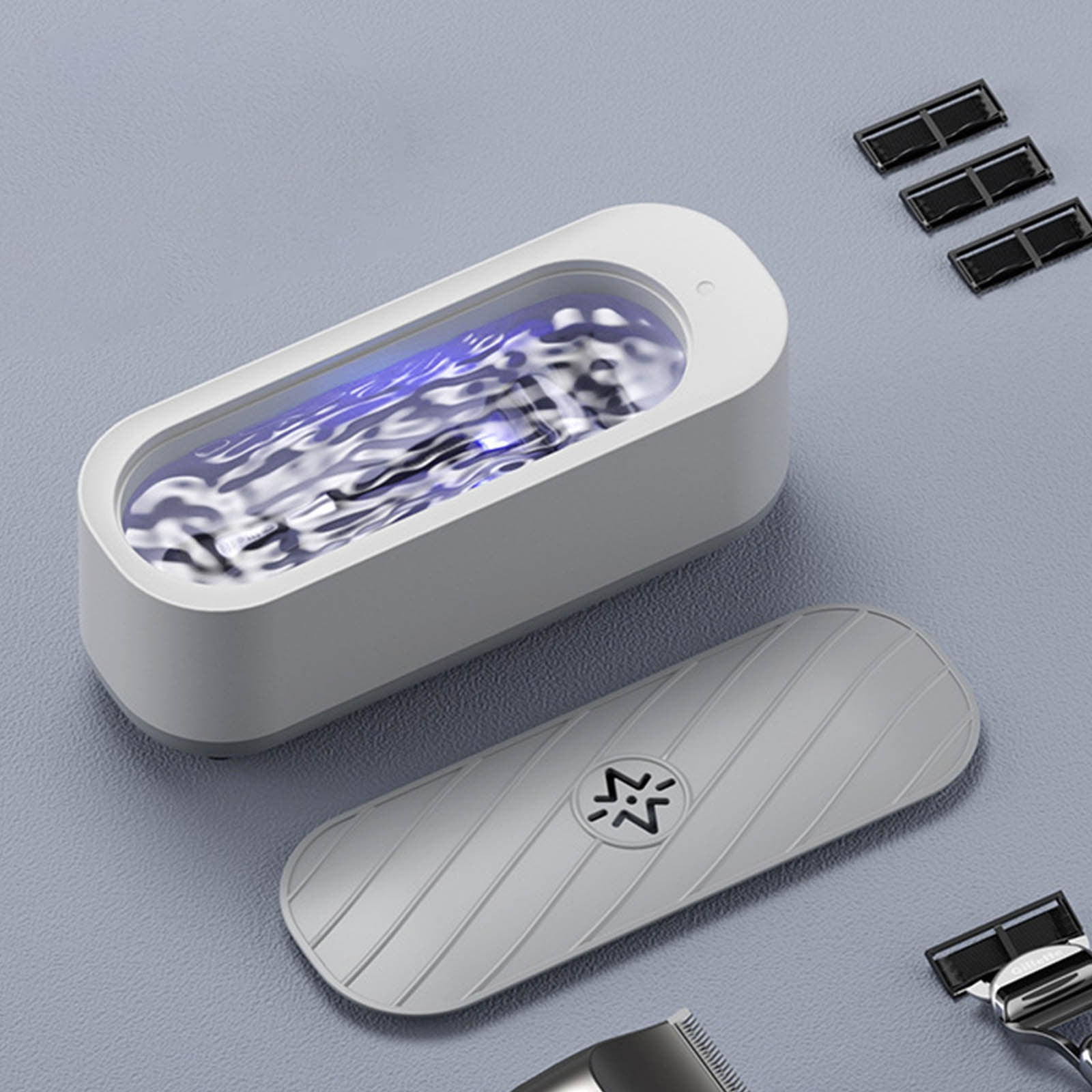 Lunxisen 4 Pcs Ultrasonic Cleaner Portable Eyewear Jewelry Tooth Case Shaver Cleaning Device Home Travel Essential
