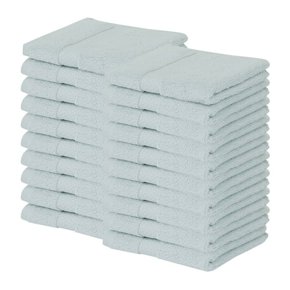 Better Trends Washcloths For Body And Face, 100% Cotton, Soft, Absorbent, Zero Twist Cotton Baby Wash Cloth, Shower, Travel, Blue Small Towel, 12"X12", 20 Pack