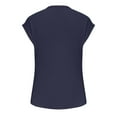 thumbnail image 5 of Mittory Women's V Neck Ruffle Front Button Down Short Sleeve Loose Casual Blouse Top Shirt, 5 of 8