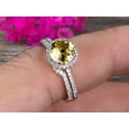 thumbnail image 5 of 6mm Round Cut 2.25 Carat Champagne Diamond Moissanite Engagement Ring Set With Curved Matching Band 10K White Gold Bridal Ring Set, 5 of 5