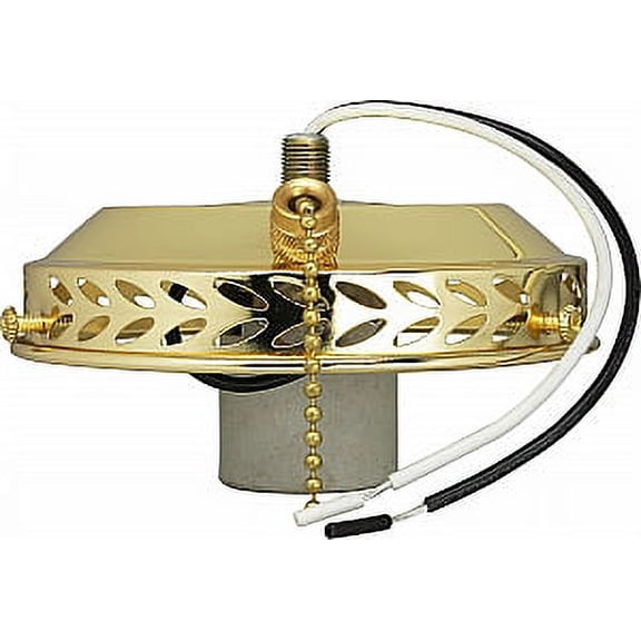 Satco 4in Wired Fan Light Holder with On-Off Pull Chain and Intermediate Socket