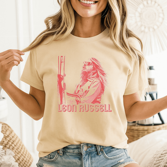 Unisex Leon Russell, Tour Hank Wilson Graphic T-Shirt, Sizes S-5XL, Tbun