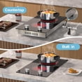 thumbnail image 2 of 2 Burner Electric Cooktop, 110v Electric Stove with Plug, 12 Inch Countertop & Built-In Portable Electric Stove, 9 Levels of Power, 2000W, Knob Controls, Residual Heat Warnings, Karienvir, 2 of 7