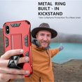 thumbnail image 7 of Compatible for iPhone Xs Case, iPhone X Case with HD Screen Protector 5.8 Inch,  Military Grade Built-in Magnetic Kickstand Shockproof Protective Cover Case for iPhone X/Xs, Red, 7 of 7