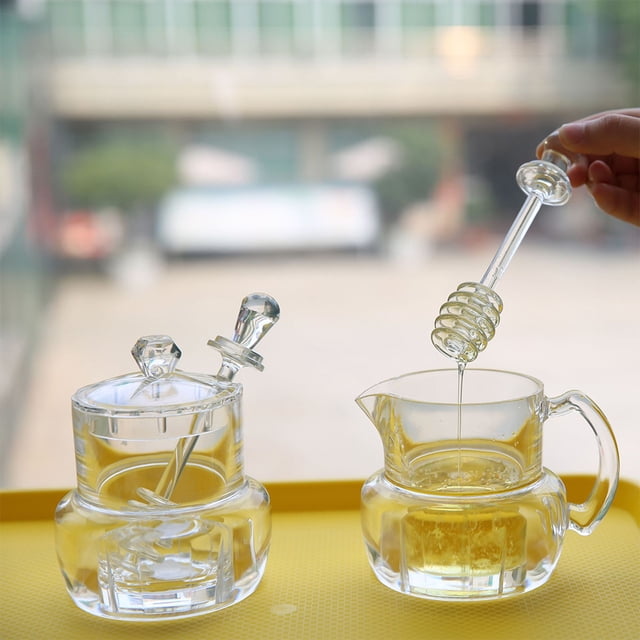 OUNONA Honey Storage Container Honey Jars Wedding Favors Transparent Acrylic Liquid Dispensing Home Use 1Set