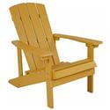 Flash Furniture Charlestown All-Weather Poly Resin Wood Adirondack Chair in Yellow