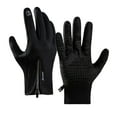 thumbnail image 2 of Men's and Women's Winter Cycling Gloves, Windproof Thermal Insulated Gloves, Non-Slip Palm Grip, Touchscreen Compatible, 3 Color Options, Cold Weather Bike Gloves - Black, 2 of 3