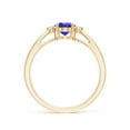 thumbnail image 2 of Angara Natural 0.8 Ct. Tanzanite with Diamond Classic Ring in 14K Yellow Gold for Women (Ring Size: 11.5), 2 of 9
