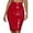 Red, variant on GJSYRH Women's Latex Pencil Midi Skirt High Waisted Bodycon Metallic Wet Look Office Lady Knee Length Skirt