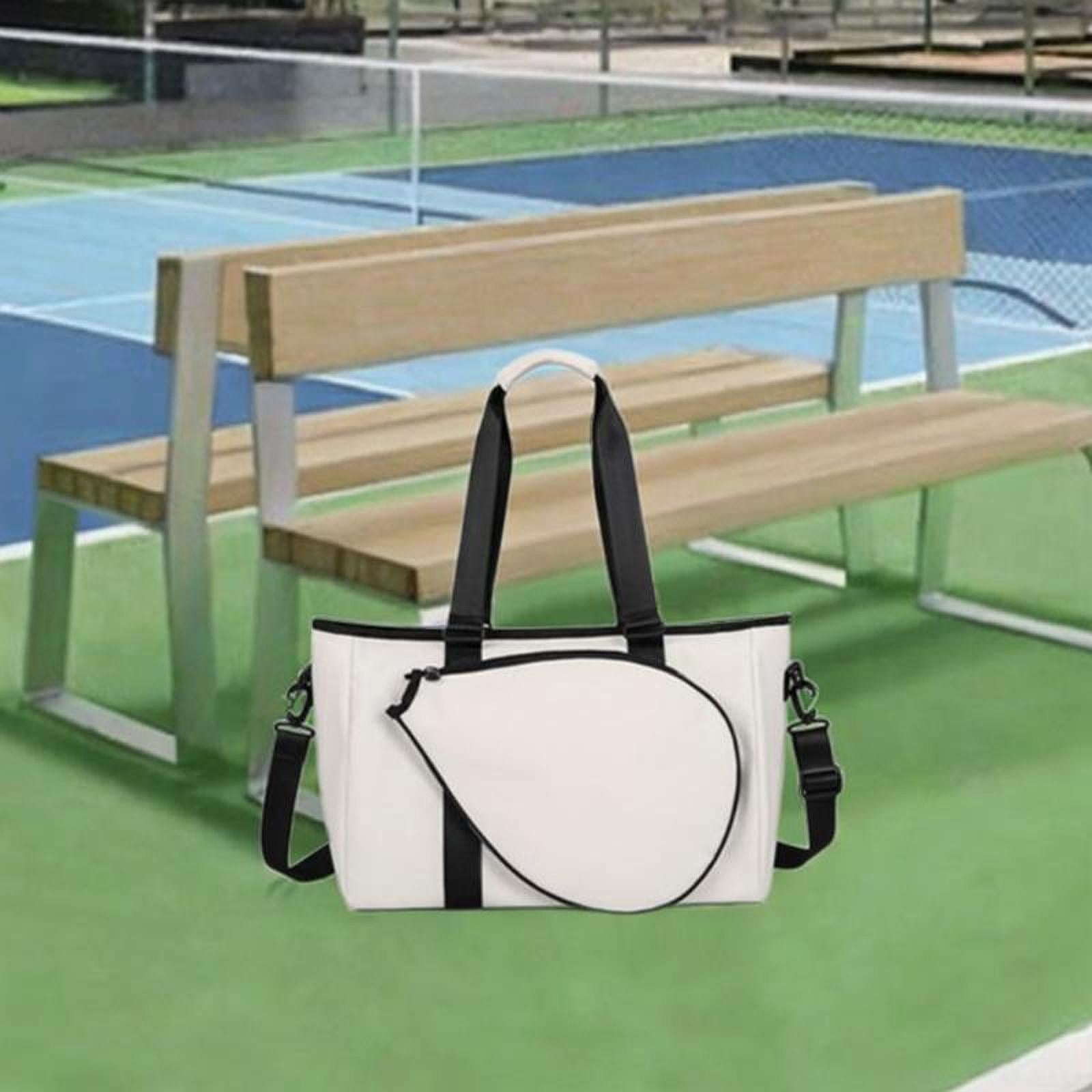 funtasica Tennis Racket Bag with Removable Shoulder Strap Tennis Bag for Tennis Racket White