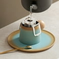 thumbnail image 3 of Juegos de tazas de cerámica, color degradado con asas esféricas de madera., 3 of 5