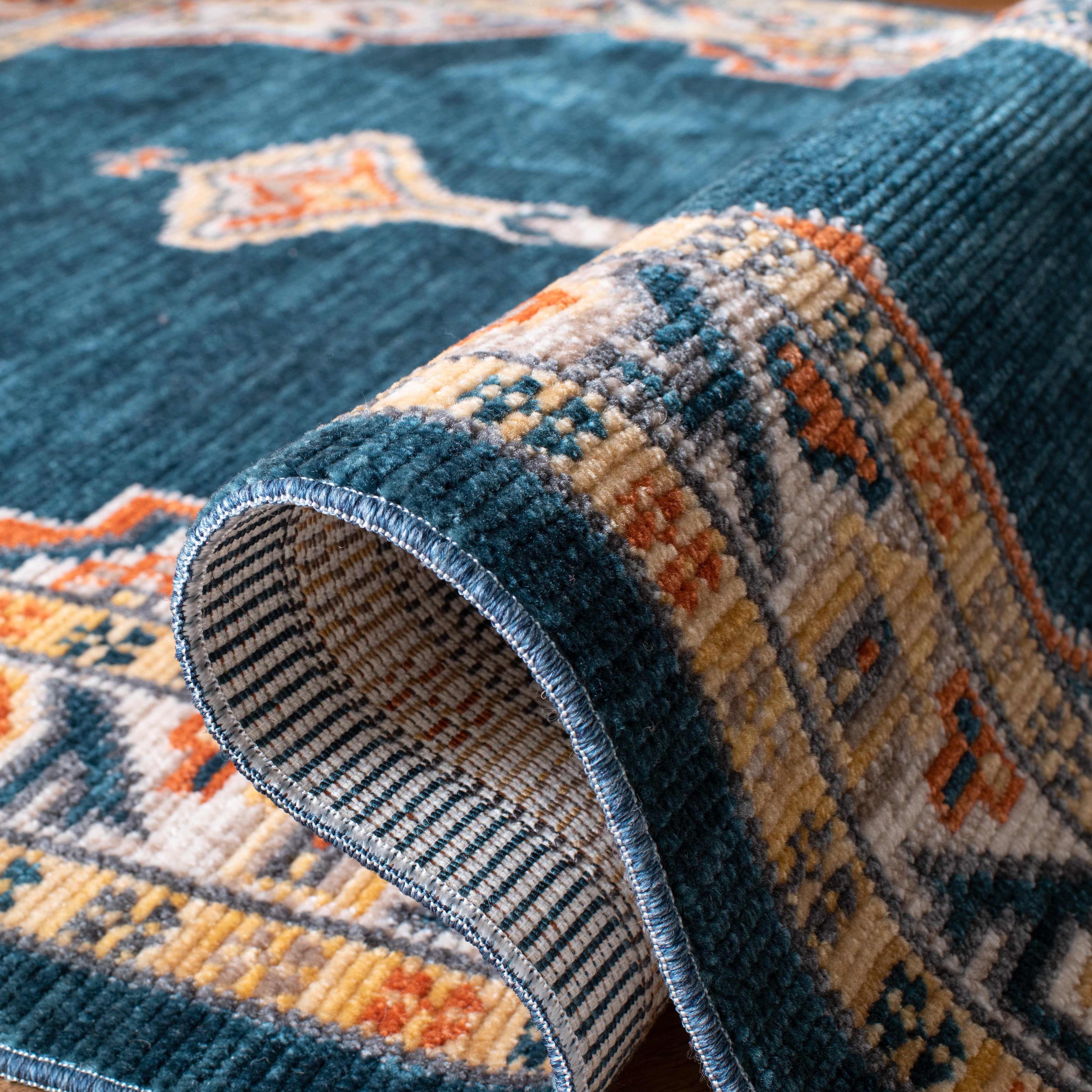 Safavieh Farmhouse Arline Southwestern Area Rug, Cream/Navy, 9' x 12'