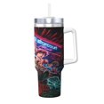 thumbnail image 2 of Vaso de 40 oz con asa y tapa con pajita de Stranger Things, taza aislada, botella de agua de acero inoxidable, taza de viaje, portavasos, regalo, 2 of 8