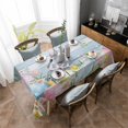 thumbnail image 4 of Easter Rectangle Tablecloth, Country Spring Bunny Eggs Botanicals Wooden Plank Waterproof & StainResistant Tablecloth, Washable Oil-proof Table Cover for Dining/Party/Wedding/Camping/Buffet 60x84 In, 4 of 9