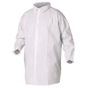 Ansell KCC 44446 A40 Liquid and Particle Protection Lab Coats with Elastic Wrists - Triple Extra Large, White (30/Carton)