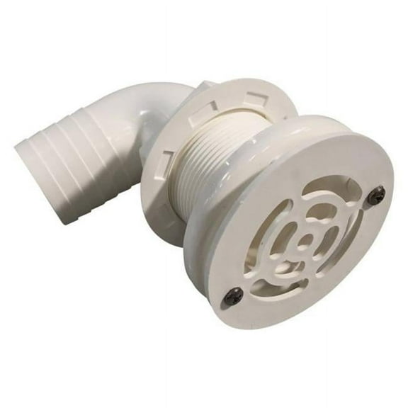 T-H Marine Supplies TH-1592F-B 0.5 in. 90 deg Barbed Thru-Hull with Filter, White