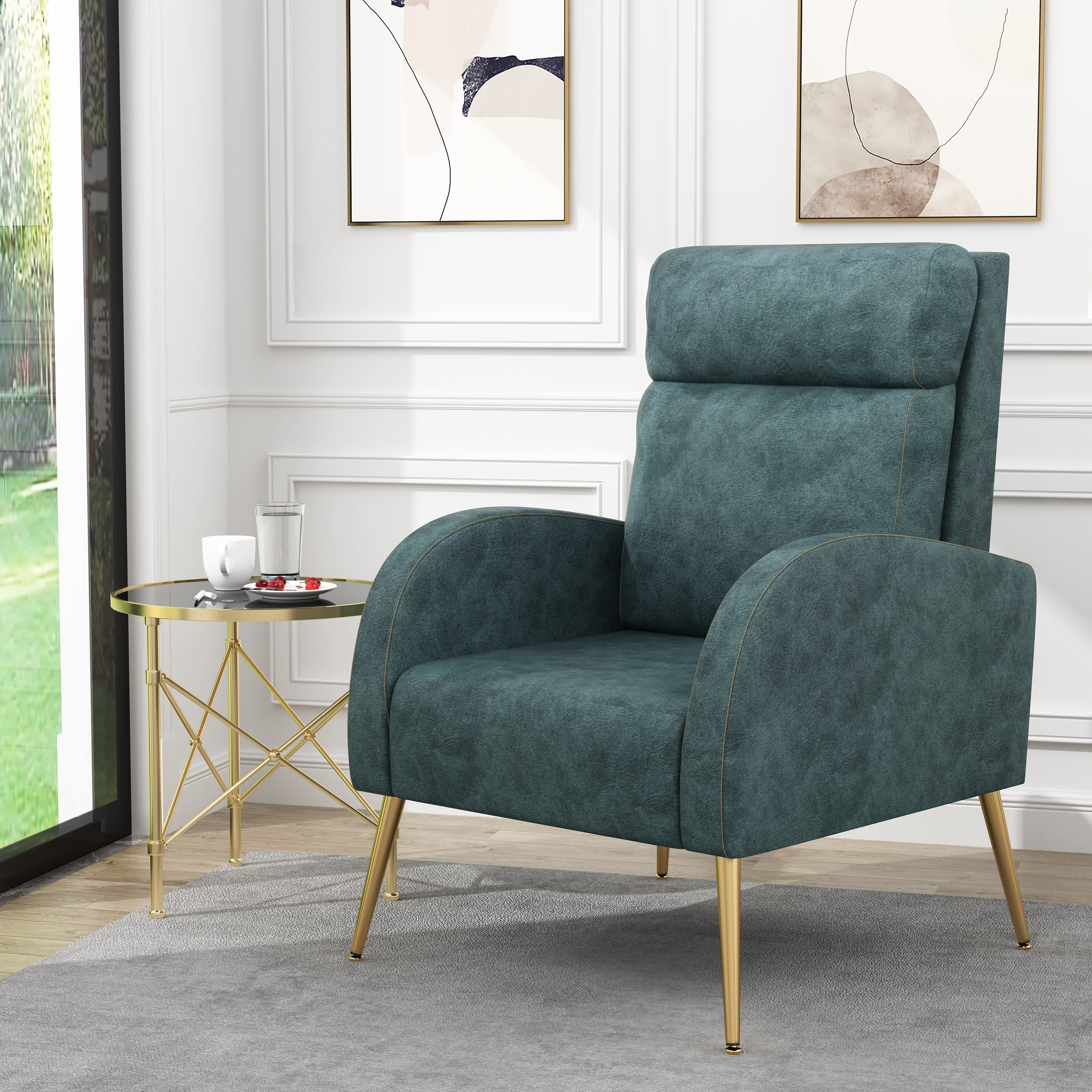 Andeworld Modern Accent Chair with Arm, Single Living Room Chairs ...