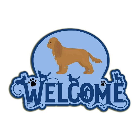 Ruby Cavalier Spaniel Welcome Door Hanger Decoration