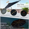 thumbnail image 6 of Topbuy 10FT Solar Umbrella Patio Umbrella with 112 LED Lights Market Umbrella with Crank Lifting Handle & Push Button Tilt System Navy, 6 of 10
