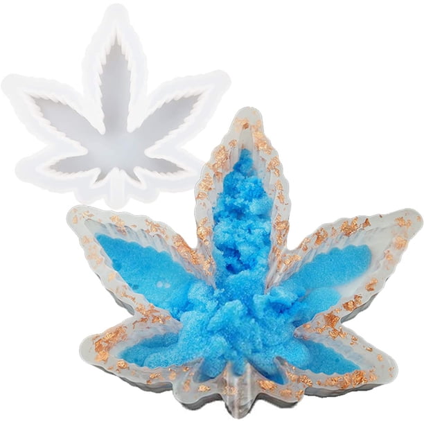 Molde de cenicero para resina, molde de resina de silicona de hoja de arce, moldes de cenicero de bricolaje para molde de silicona de fundición de resina para hacer bricolaje, decoración del hogar Ormromra LRWJ072