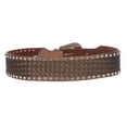 thumbnail image 2 of 2 3/4" Wide Western Braided Woven Rhinestone Tapered Contour Leather Belt, 2 of 3