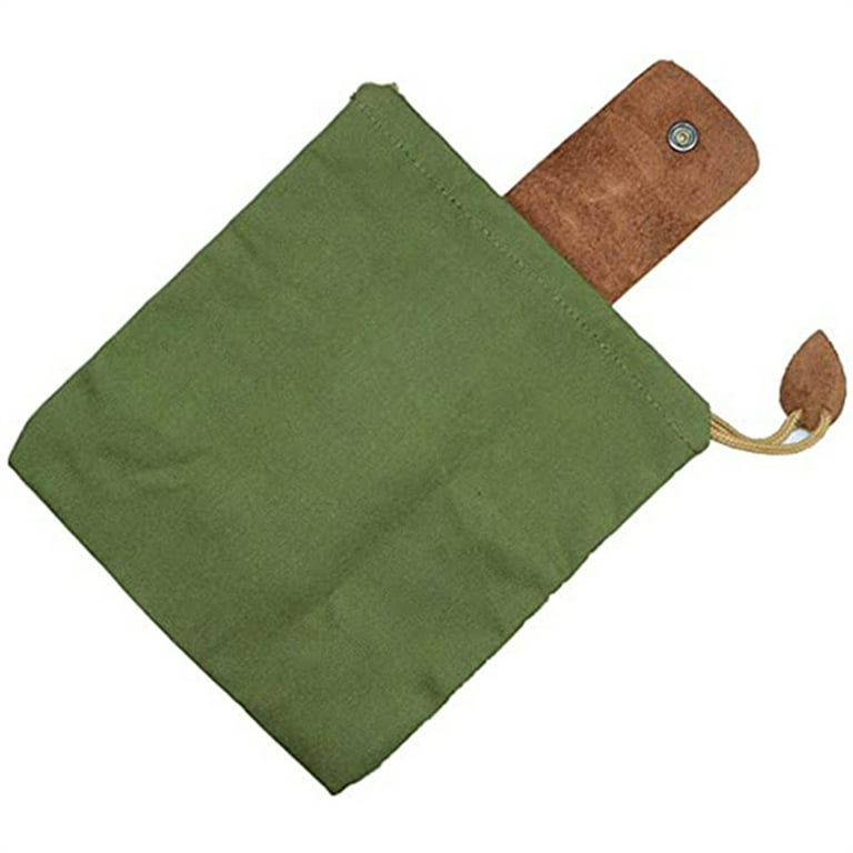 Leather Foraging Bag Canvas Pouch for Men Women, Outdoor Rock Collecting  Bag Bushcraft Belt Pouch Collapsible Camping Travel Hiking Backpacking