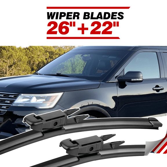 2010-2023 Ford Explorer 2.3L 3.3L 3.0L, 2008-2016 Buick Enclave 3.6L Windshield Wiper Blades Pinch Tab 26" 22"