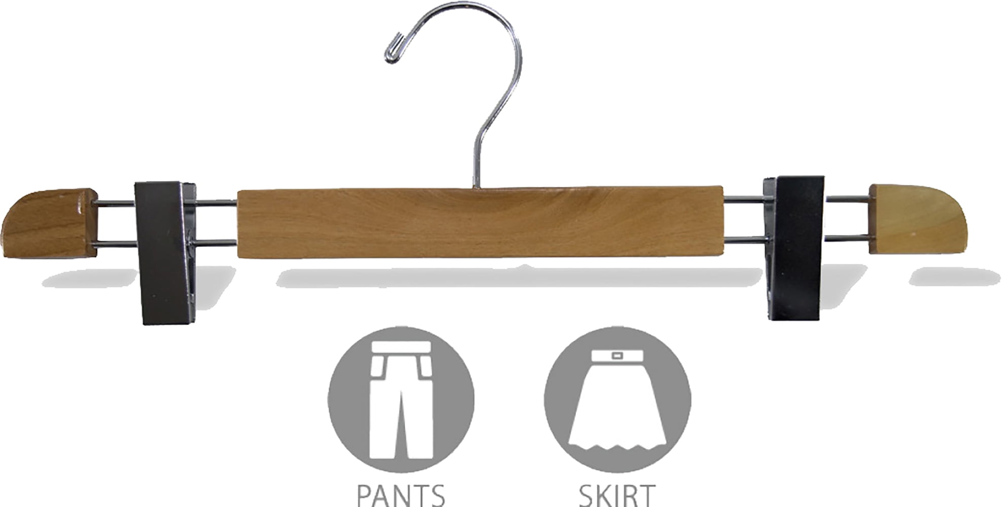 INTERNATIONAL HANGER Natural Low Profile Wood Bottom Hanger, 100 Pack