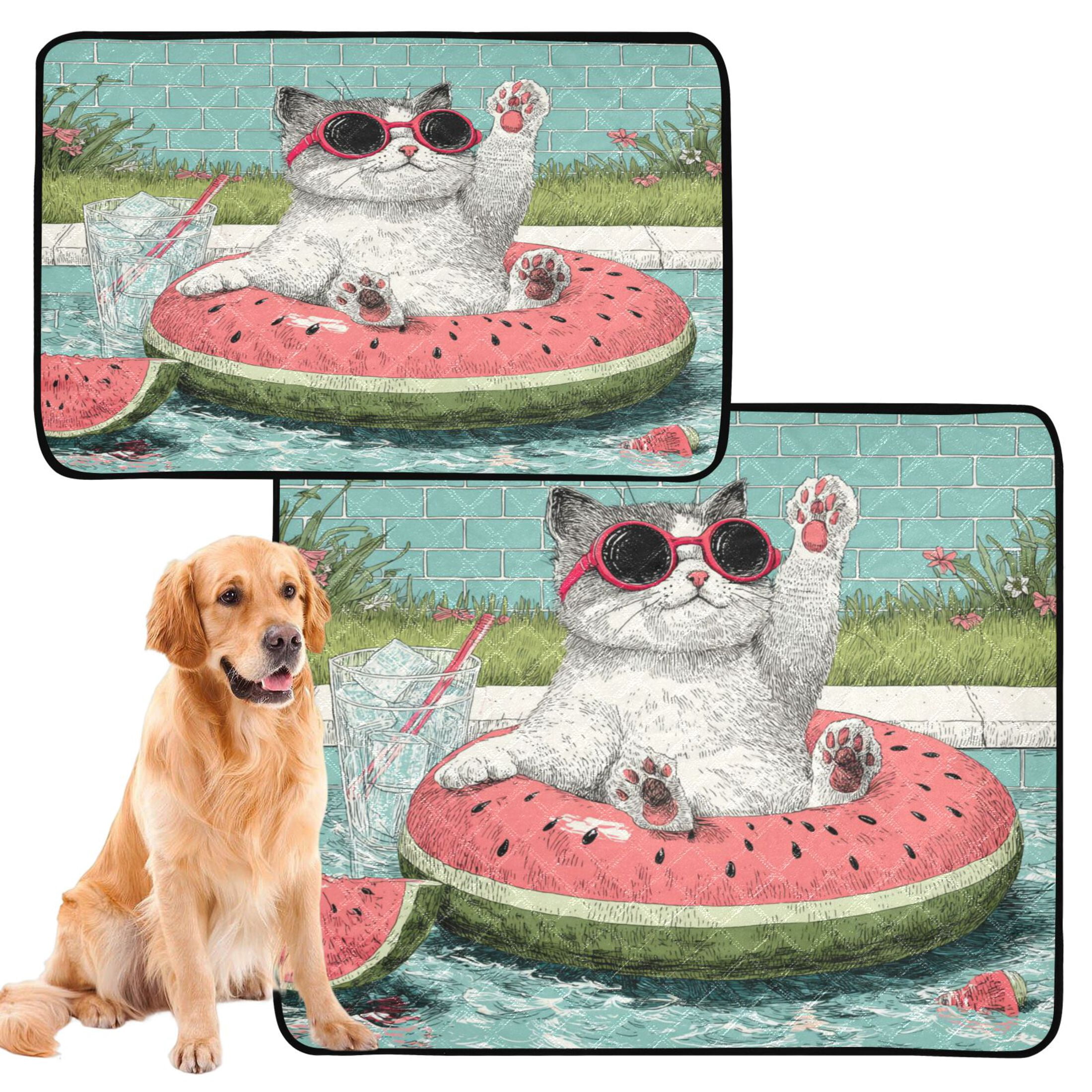 Qxltty Party Kitty Cat litter Pads Pet Set of 3 Diaper Mats Center Anti-leakage Layer Absorbent Soft and Comfortable