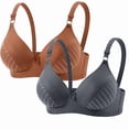thumbnail image 2 of Ashirexll Bras for Women no Underwire 2 Pack Solid Color Sports Bra High Stretch Adjustable Straps and Push Up Cups Everyday Wear, 2 of 7