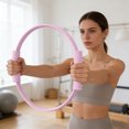 thumbnail image 2 of Anillo de pilates y yoga, 6 colores, silicona y fibra de vidrio, núcleo desmontable, para fortalecer el tronco y mejorar la flexibilidad, para gimnasio en casa y viajes, 2 of 4