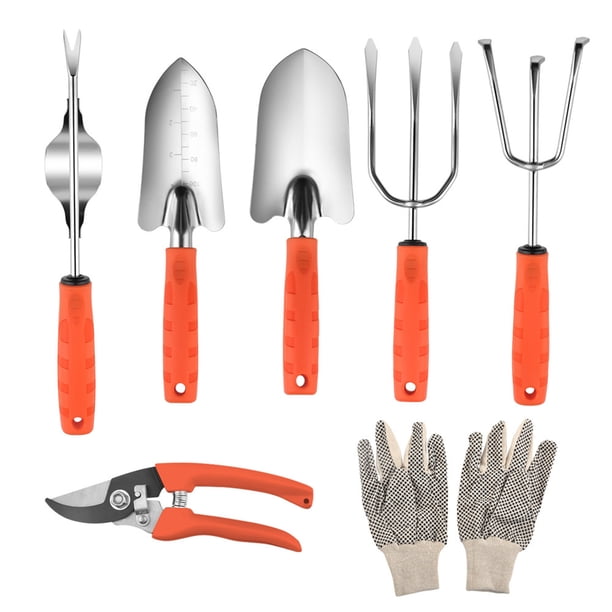 Juego de herramientas de jardín de alta resistencia 5PCS con mango ergonómico antideslizante - Herramientas de jardinería de aluminio para césped y jardín
