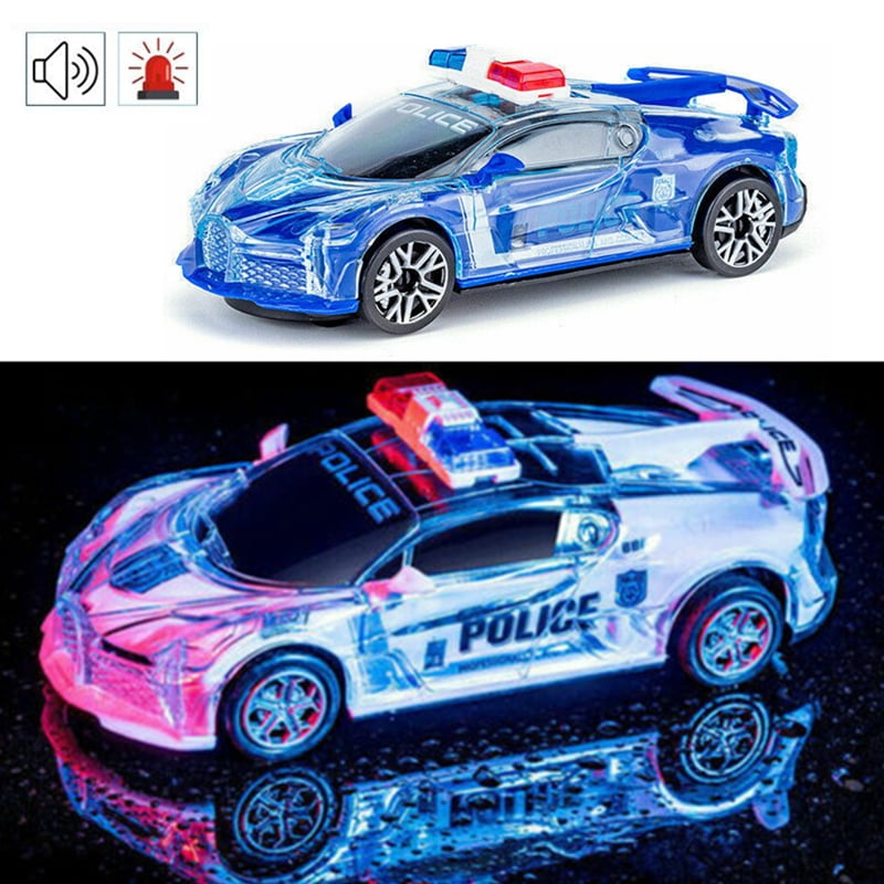 Bump and Go  Police Car  Motorcar With Flashing Top Lights Kids Toy 