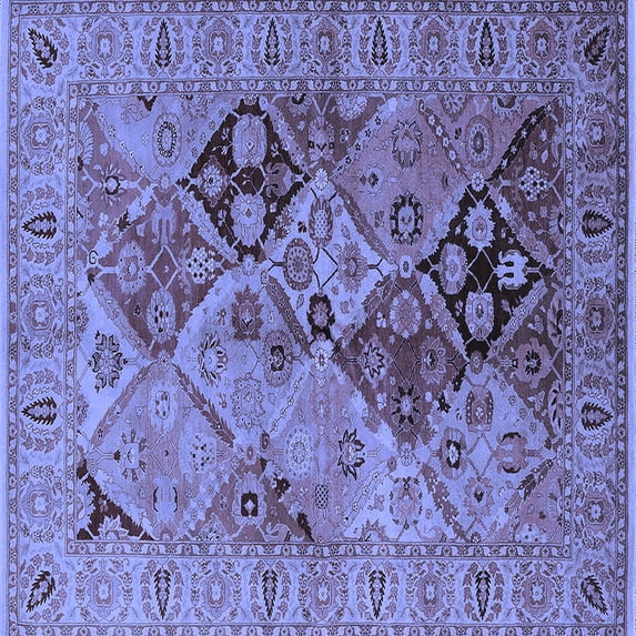 Ahgly Company Indoor Square Oriental Blue Industrial Area Rugs, 6' Square