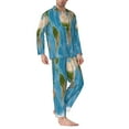 thumbnail image 3 of Kll Earth View World Map Sleepwear Mens Flannel Pajamas,Long Cotton Pj Set, 3 of 9