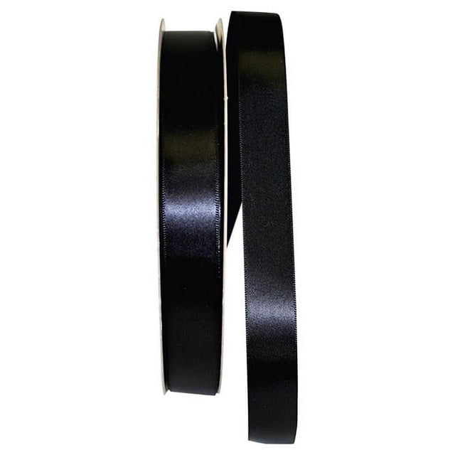 Reliant Ribbon 4950-031-05C 0.875 in. 100 Yards Double Face Satin Ribbon, Black
