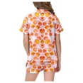 thumbnail image 6 of LIIPEE Girls Halloween Graphic Pajamas Short Sleeve Button Down Shirts And Shorts Pajama Sets Kids Holiday Sleepwear 1-14 Years, 6 of 6