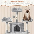 thumbnail image 5 of YEXJ Large Cat Tree Tower for Large Cats, 76.5in Multi-Level Cat Tower with 3 Condos & Perches, 9 Scratching Posts and 2 Cat Baskets, Pet Climbing Tree for Indoor Cats, Light Gray, 5 of 10