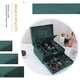 thumbnail image 5 of Flannel Jewelry Box Tri-Layer Vintage Style Earring Ring Necklace Jewelery Storage Box Dark Green, 5 of 5