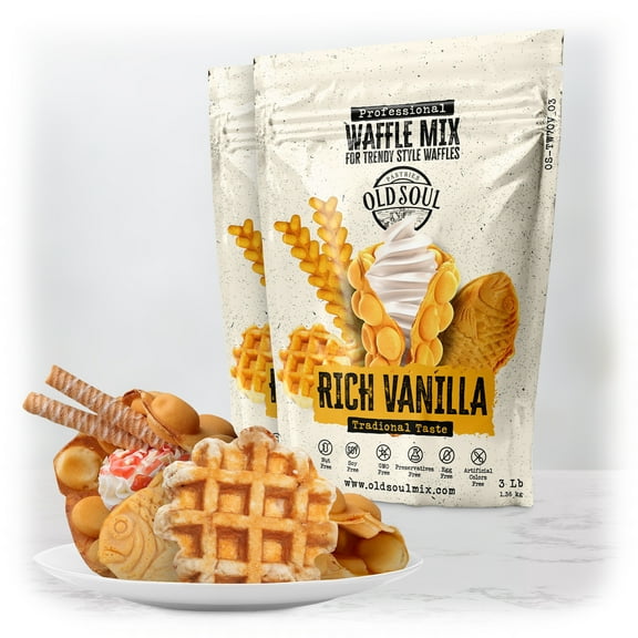 OLDSOUL Trendy Waffle Mix 6 lb | Natural Ingredients | Easy Preparation | Reach Vanilla Flavor