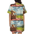 thumbnail image 3 of Lsque Adorable Puppy Basket Women's Short-Sleeved Pajama Set - 2 Piece Soft and Lightweight Sleepwear Set-Large, 3 of 9