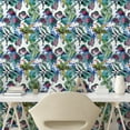 thumbnail image 2 of Ambesonne Botanical Peel & Stick Wallpaper for Home, Nature Love Leafy Print, 13"x36", Green Teal and Blue, 2 of 5