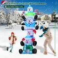 thumbnail image 4 of 8FT Christmas Inflatable Snowman Stack with Cane Candy Blow up Outdoor Decorations, Lovely Xmas Snowman with Built-in LED Lights for Outdoor Lawn Party Holiday Decor, Fast Inflate and Easy to Use, 4 of 5